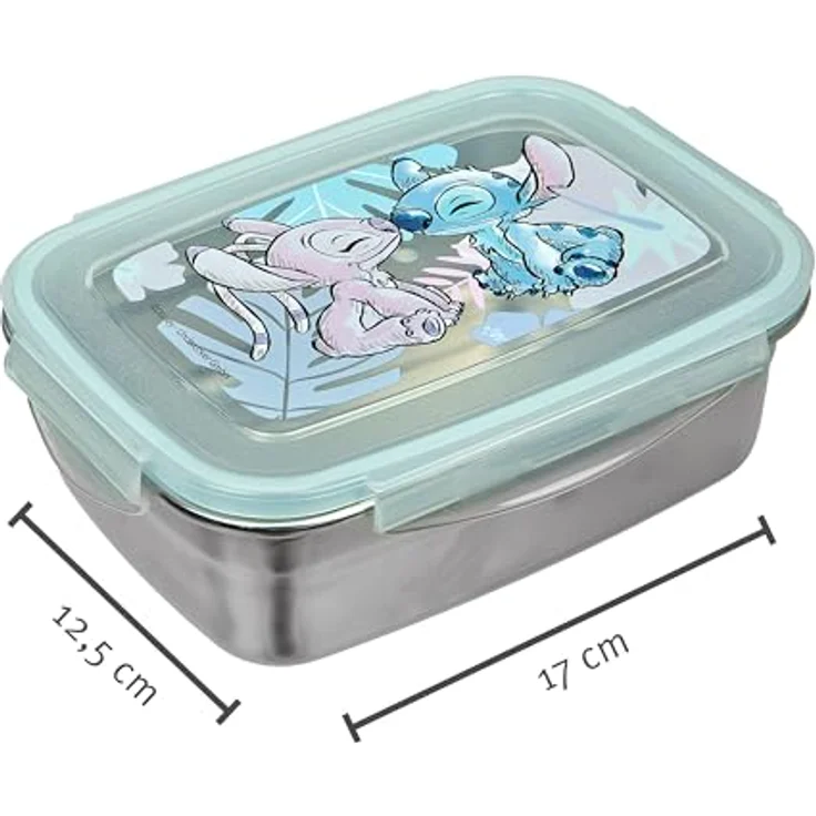 Lilo & Stitch Lunchbox Brotdose mit Gummidichtung aus Edelstahl - 550 ml Fassungsvermögen – Bild 2