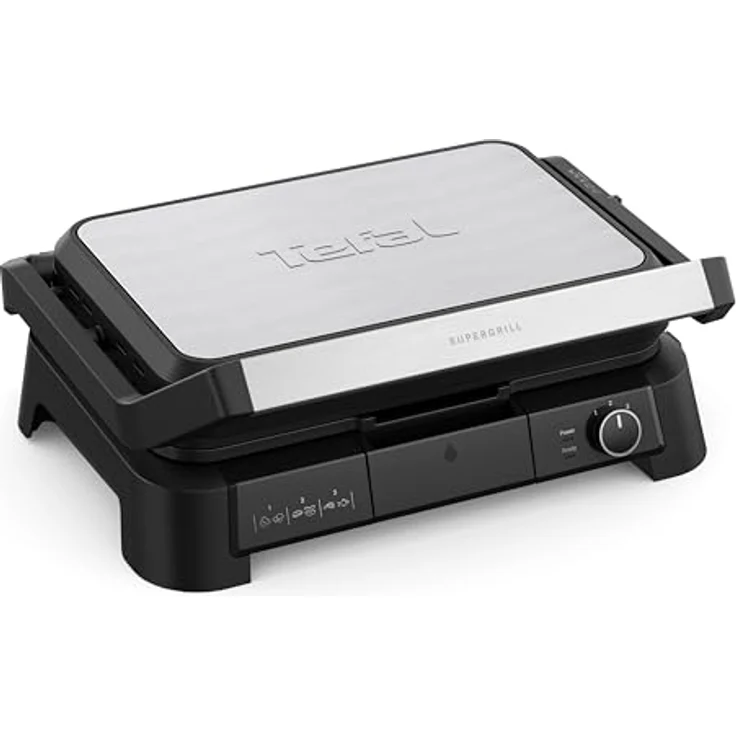 Tefal SuperGrill 3in1 GC520DE0, Kontaktgrill mit 2000 Watt Leistung, 3 Temperaturstufen und 800 cm² Grillfläche für bis zu 8 Personen – Bild 1