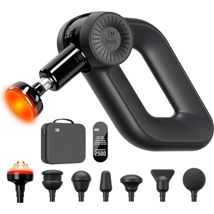 BOB AND BRAD D6 Pro Plus Massagepistole mit Wärmefunktion, 16 mm Amplitude Muskel Massage Gun, Elektrische Handmassagegerät Perkussive Massage für Sportler Muskelentspannung, Geschenke