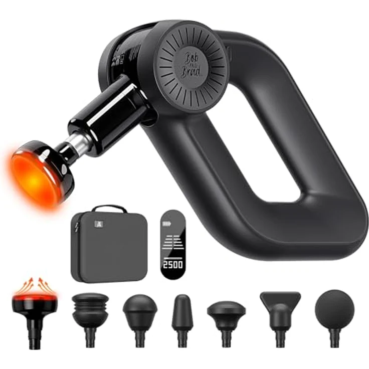 BOB AND BRAD D6 Pro Plus Massagepistole mit Wärmefunktion, 16 mm Amplitude Muskel Massage Gun, Elektrische Handmassagegerät Perkussive Massage für Sportler Muskelentspannung, Geschenke – Bild 1