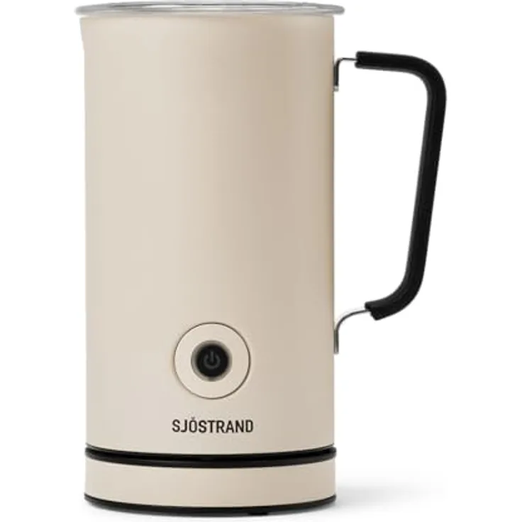 Sjöstrand Coffee Elektrischer Milchaufschäumer aus Edelstahl, Für Heiße & Kalte Milch, Antihaftbeschichtet, Matt Beige