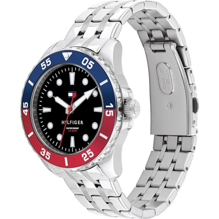 Tommy Hilfiger Quarzuhr KIDS 1720048, Armbanduhr analog mit Edelstahlarmband, schwarz-silber, wasserdicht bis 10 bar, ideal als Geschenk – Bild 2