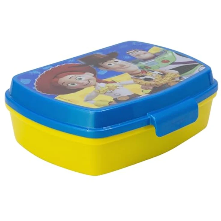Disney Toy Story Lunchbox, praktische Kinder Brotdose aus Polyethylen für Schule und Freizeit, mehrfarbig, 5,6 × 14 × 17 cm – Bild 1