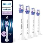 Philips Sonicare S2 Sensitive, Original Ersatzbürstenköpfe, Weiß, 4er-Pack, HX6054/87 mit Sonicare Technologie und 3.000 dicht gepackten Borsten