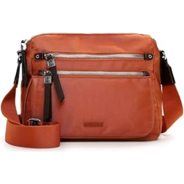 EMILY & NOAH E&N Esther Umhängetasche, schicke Nylon-Tasche mit Reißverschluss, Uni-Design, längenverstellbarer Umhängeriemen, Damen – Bild 1