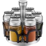 GEFU 33733, Pfeffermühle + Salzmühle, schwarz und silber, elegante Gewürzmühlen mit präziser Dosierung