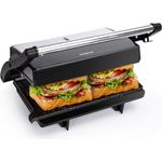Aigostar Paninigrill York Pro, XXL Kontaktgrill mit 1000 W, 180° Öffnung, Marmorbeschichtung, antihaftend, leicht zu lagern
