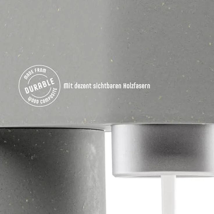 Mysoda Woody Wassersprudler, inkl. 1 Liter PET-Flasche, 60L CO2-Zylinder, grau – Bild 4