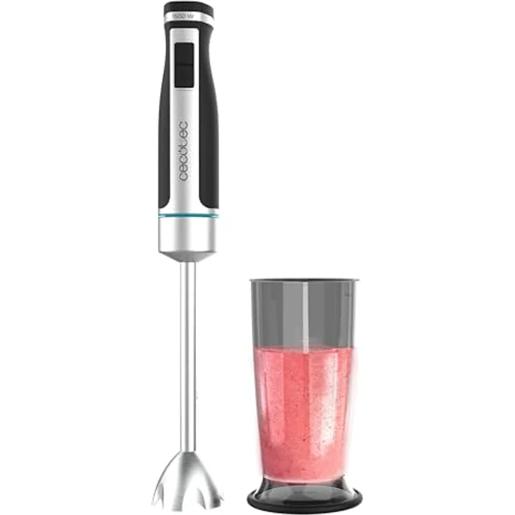 Cecotec Hand- Mixer PowerGear 1500 - Klingen aus Titanium Beschichtung, 21 Geschwindigkeitsstufen, 1500 W, Inklusiv Glas mit Deckel. (Schwarz und Edelstahl, XL) – Bild 2