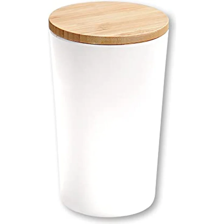 Kesper Vorratsdose mit Bambusdeckel, Weiß, Ø 11,5 cm/Höhe: 18,7 cm, 32621 – Bild 1