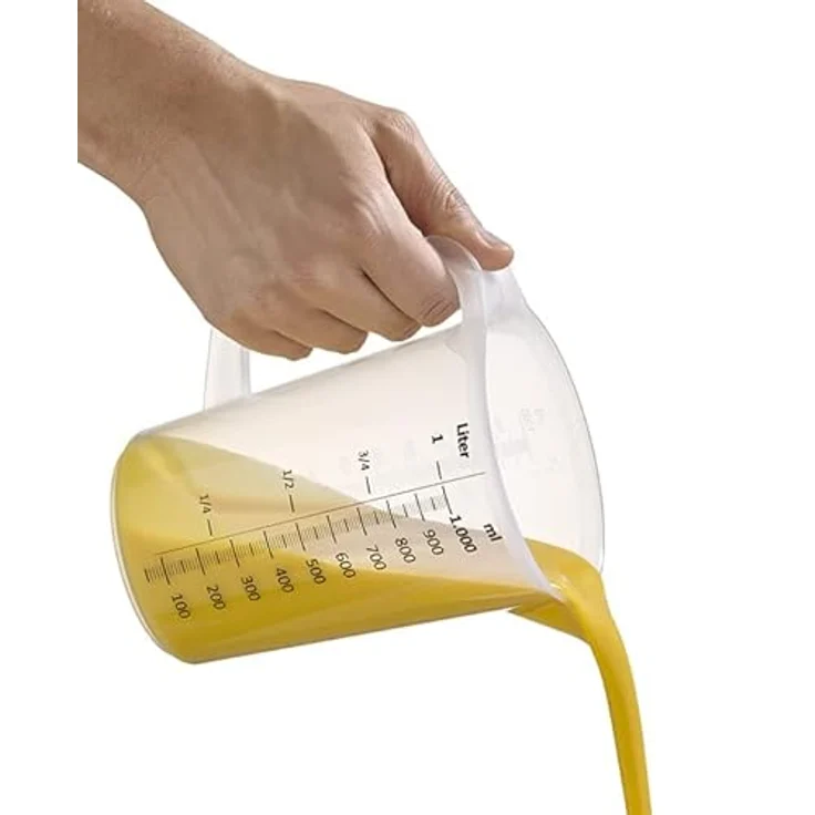 APS 30047 Messbecher Ø 12cm, H: 17cm, 1 Liter Polypropylen mit geschlossenem Griff, geprägte Maßskalierung außen Liter- Milliliter-Einteilung – Bild 4