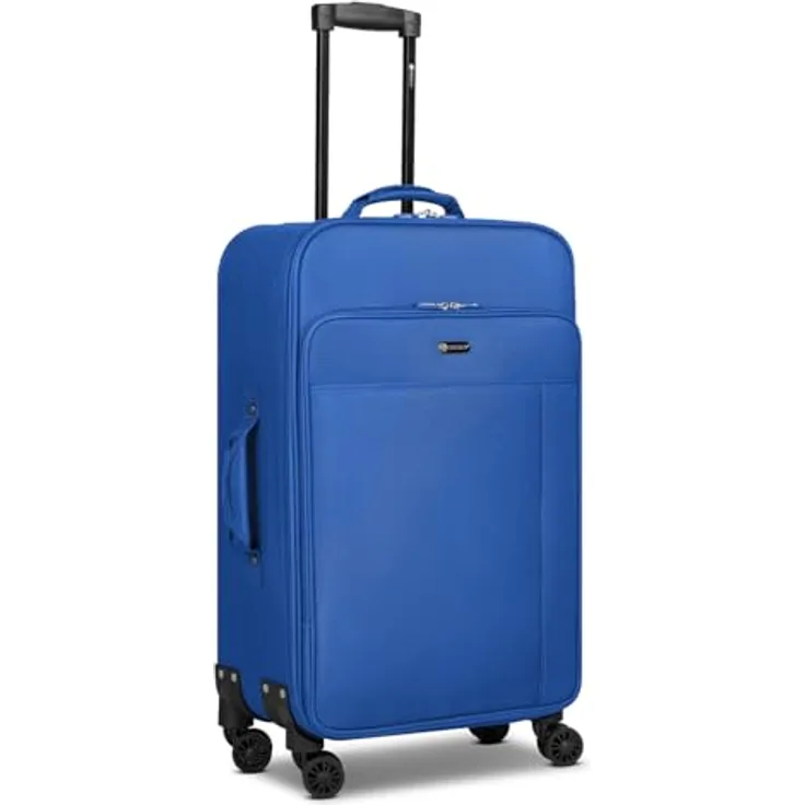 Check in Sevilla 2.0 Koffer, mittelgroßer Trolley 41 x 26 x 65 cm aus Polyester mit Teleskopgriff & Doppelrollen, 62 Liter Volumen für Damen und Herren