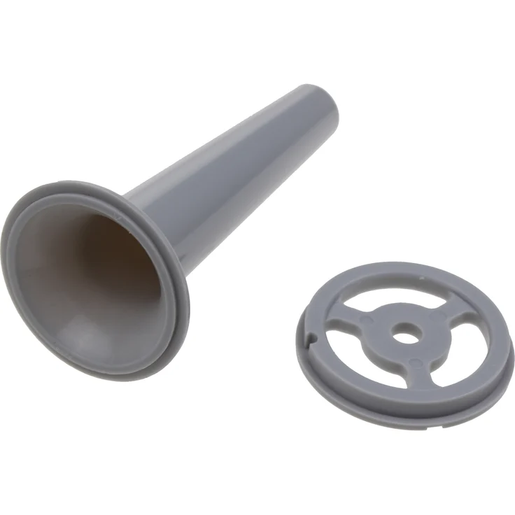 BOSCH Wurstfüller 00753386, 2-teiliger Wurststopfer für Fleischwölfe, grau, Kunststoff, Innendurchmesser 58 mm, Länge 127,8 mm