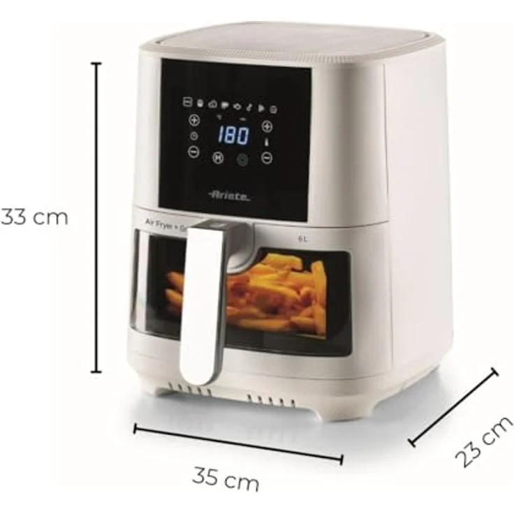 Ariete 4626 Airy Fryer 6L, Luftfritteuse mit 8 Programmen, 1300 W, Transparenter Korb, Weiß – Bild 4