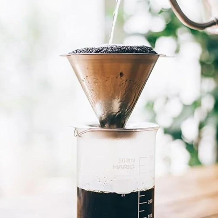 Hario V60 Porzellan Kaffeefilter, doppelter Mesh-Filter aus Edelstahl für perfekten Kaffeegenuss, Silber – Bild 6
