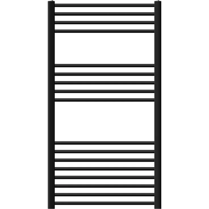 LuxeBath Badheizkörper 750x1200mm Schwarz Gerade mit Heizstab 900W, effiziente Wärmeableitung und Frostschutz-Funktion