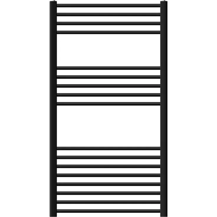 LuxeBath Badheizkörper 750x1200mm Schwarz Gerade mit Heizstab 900W, effiziente Wärmeableitung und Frostschutz-Funktion