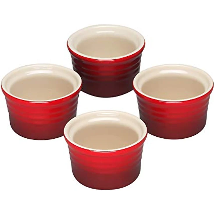Le Creuset Förmchen-Set, 4-teilig, Rund, Je 120 ml- Ø 8 cm, Steinzeug, Kirschrot – Bild 3