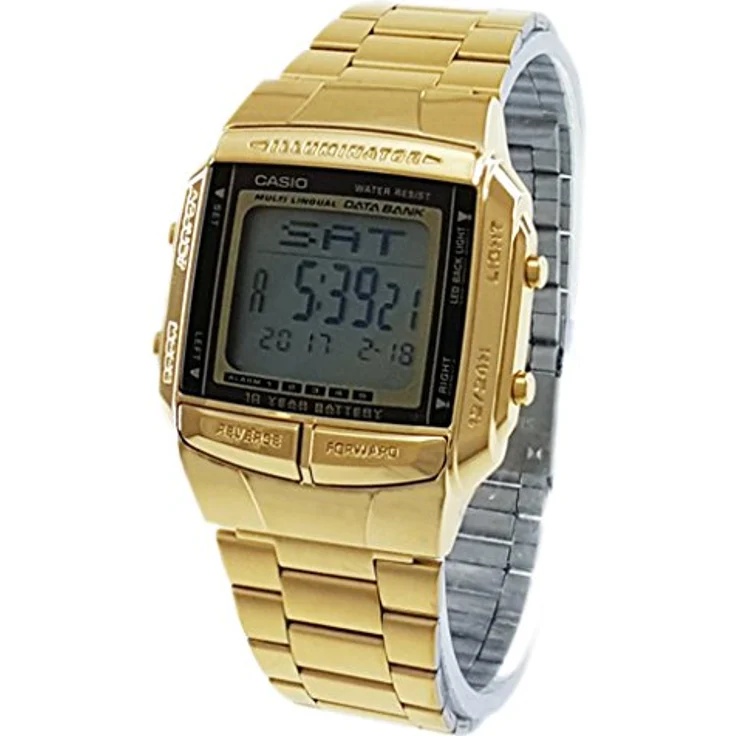 Casio Men's Analog-Digital Automatic Uhr mit Armband S7231419, Databank Golden Man Watch (Ø 38 mm) – Bild 3