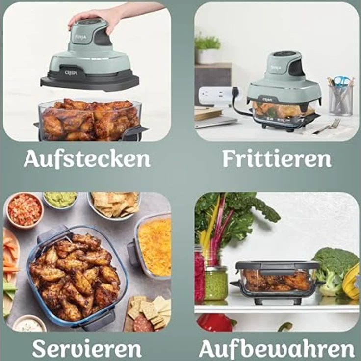 NINJA Fritteuse Crispi FN101EUSG, Heißluftfritteuse mit 3,8 l Fassungsvermögen und LCD-Display, 4 einstellbaren Programmen, Timer-Funktion – Bild 9