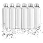 Relaxdays 6er Set Trinkflasche Glas, Wasserflasche mit Hülle, 500ml, spülmaschinenfest, wasserdicht, transparent/schwarz