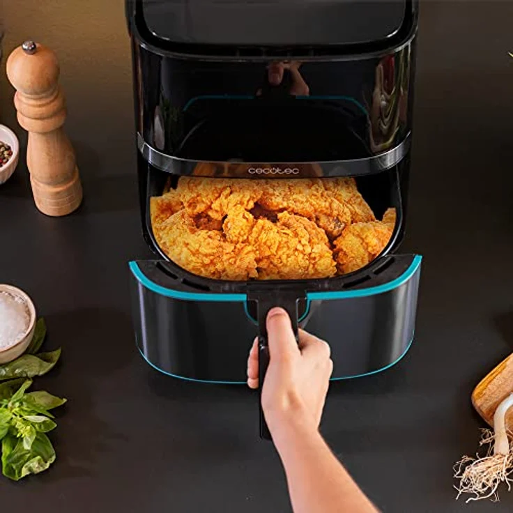 Cecotec Heißluftfritteuse 5,5 L Cecofry Full InoxBlack Pro 5500. 1700 W, Fritteuse ohne Öl, Diät und Digital, Touchpad, Edelstahl-Finish, PerfectCook-Technologie, Thermostat, 8 Modi – Bild 3
