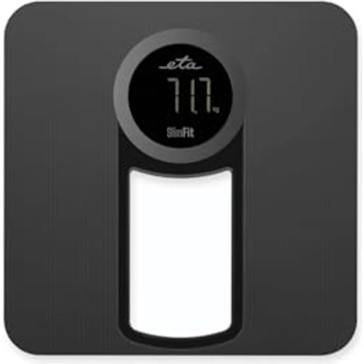 ETA SlimFit Digitale-Waage 9781 90000 I Tragkraft 150 kg I USB-Ladung I Li-Ion Akku, Schwarz – Bild 2