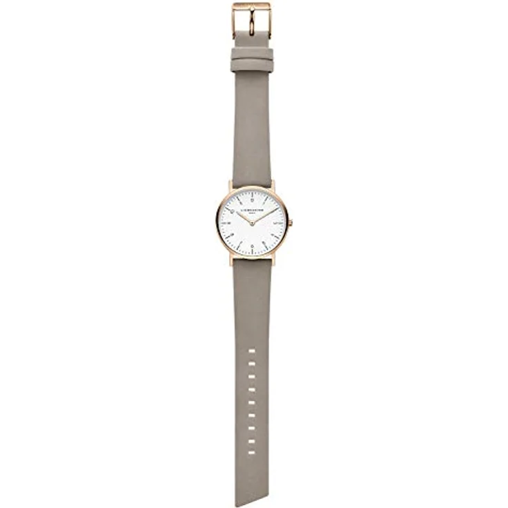 Liebeskind Berlin Armbanduhr LT-0167-LQ IP roségold grau, Damenuhr mit Edelstahlgehäuse, grauem Lederarmband und rosègoldenen Indexen – Bild 5