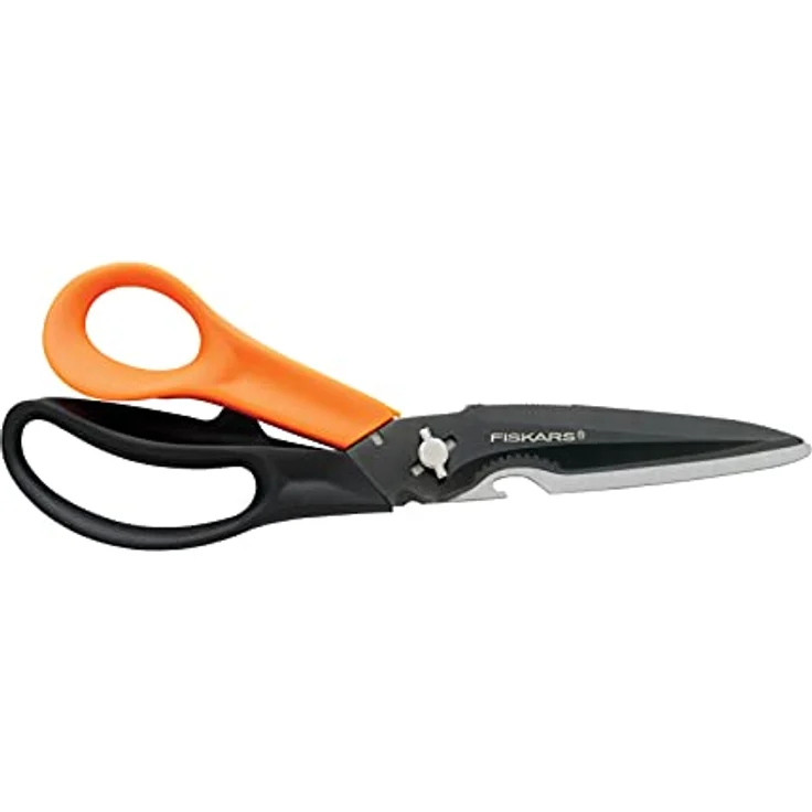 Fiskars Mehrzweckschere mit trennbaren Klingen, Inklusive Schutzhülle mit Scheren-Schärfer, Länge 23 cm, Titaniumbeschichtung, Rostfreier Stahl-Klinge-Kunststoff-Griffe, Schwarz-Orange, Cuts + More, 1000809 – Bild 2