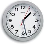 Maul Wanduhr MAULstep Ø 20 cm | Funkuhr mit automatischer Zeiteinstellung | ideal für Wohnzimmer, Schlafzimmer, Küche, Arbeitszimmer und Büro | Gute Lesbarkeit für große Räume | Silber