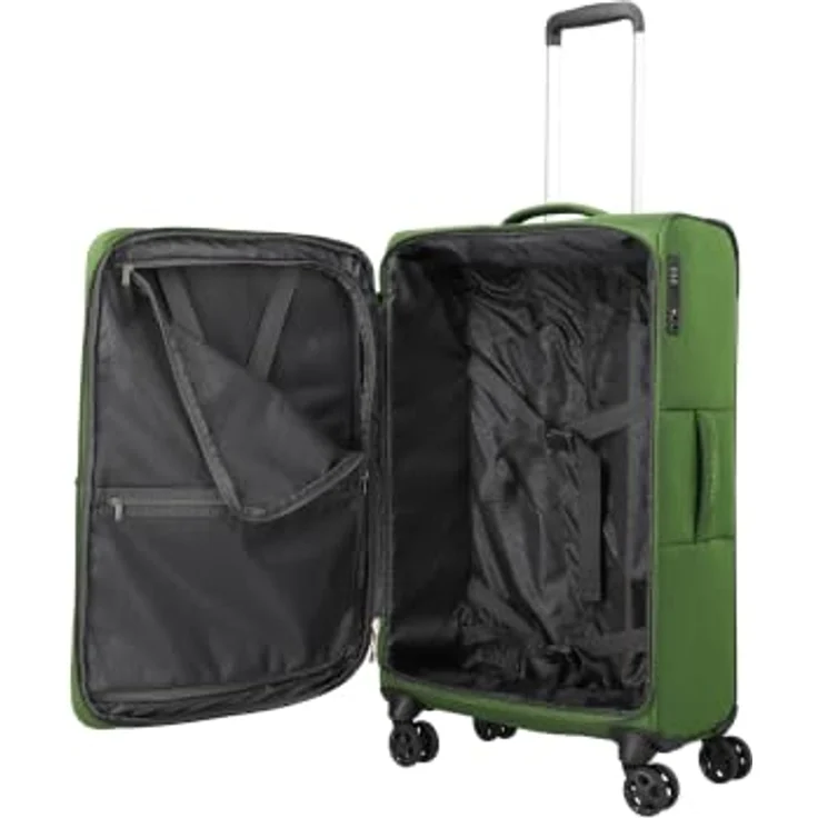 Travelite Cubis Trolley M 72 cm, 4 Rollen, grün, 100% Polyester – Bild 5