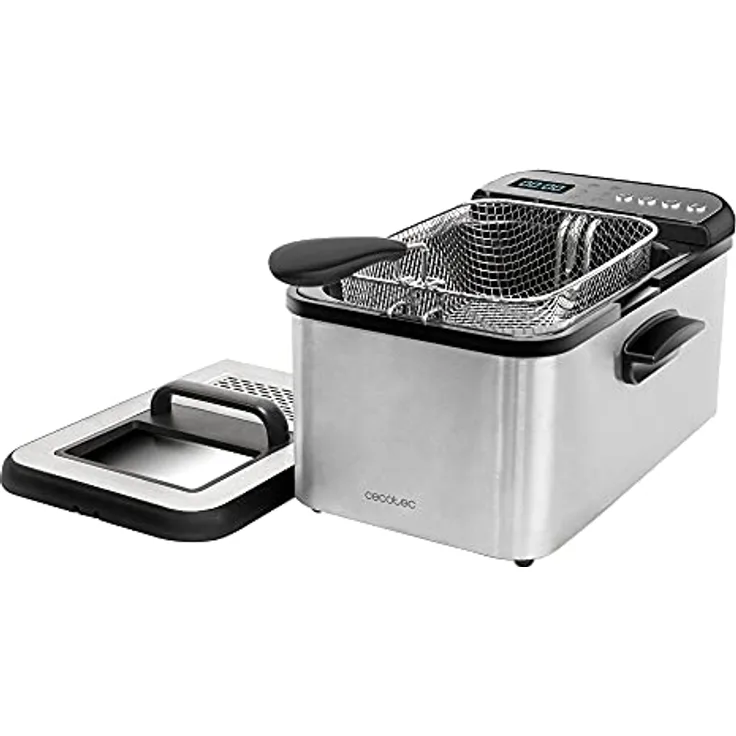 Cecotec Digitalfritteuse Cleanfry Luxury 4000. 4,2-Liter-Digitalfritteuse mit elegantem Edelstahldesign (3,2 L, Steel)