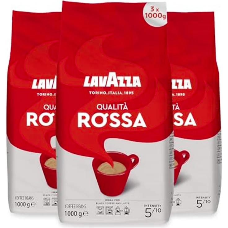 Lavazza Kaffee Qualita Rossa, ganze Bohnen, Bohnenkaffee, 3er Pack, 3 x 1000g – Bild 2