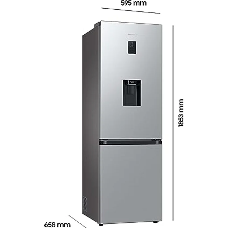 Samsung RL34C652CSA/EG Kühl-/Gefrierkombination, 185 cm, 341 ℓ Gesamtvolumen, 114 ℓ Gefrierteil, AI Energy Mode, Wasserspender, No Frost+, SpaceMax, Edelstahl Look – Bild 3