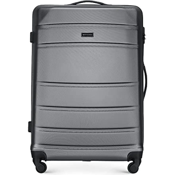 WITTCHEN Großer Koffer Trolley Koffer Reisekoffer aus ABS Hartschalen Trolley 4 Rollen Kombinationsschloss Grau 56-3A-653-01 – Bild 1