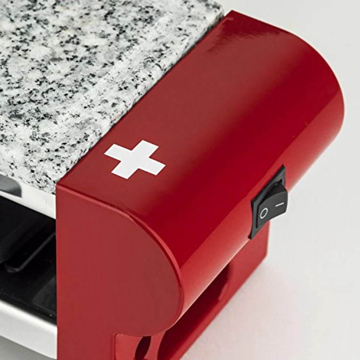 H.Koenig RP4 Raclette-Gerät - 4 Personen - Steingrill und Grillplatte - inkl. Pfännchen - 600 W - rot – Bild 10