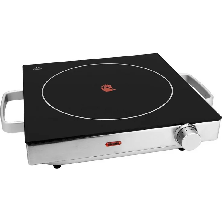 Casativo Einzelkochplatte Glaskeramik 2000W, mobile Infrarot-Kochplatte Ø20cm, stufenlose Temperaturregelung, IP64, 1er & 2er-Set