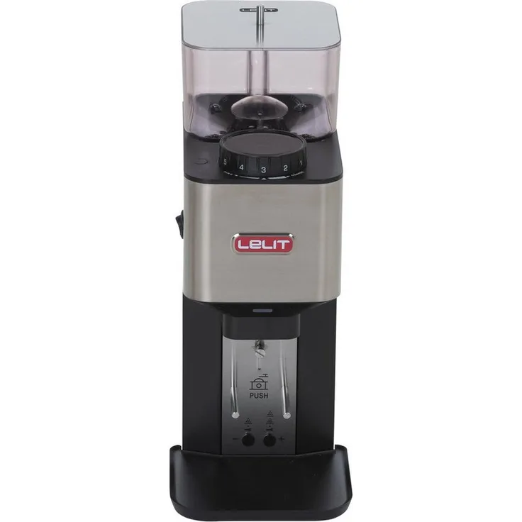 Lelit Kaffeemühle WILLIAM Mühle PL71 Edelstahl mit 50mm-Mahlscheiben, stufenlos einstellbares Mahlwerk, Timerfunktion