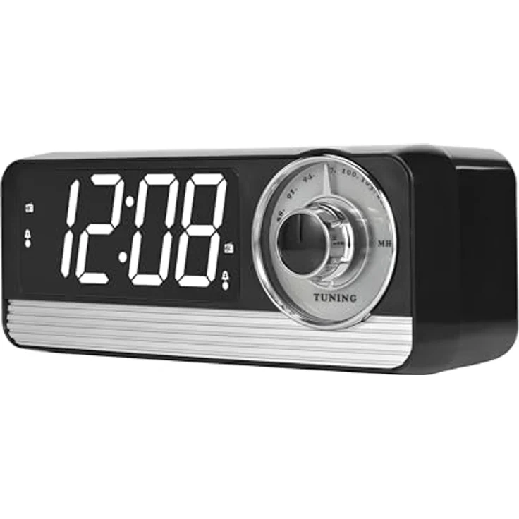 Silva TR 1970 D, Radiowecker mit FM-Radio, Snooze-Funktion und klarem LED-Display, schwarz – Bild 2