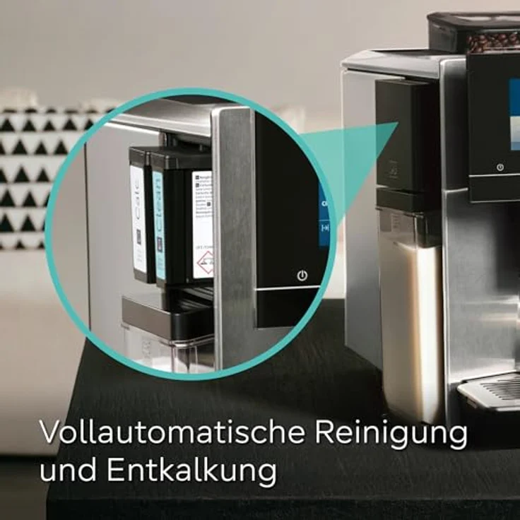 Siemens Kaffeevollautomat EQ900 plus TQ903DZ3, App-Steuerung, viele Kaffeespezialitäten, Milchaufschäumer, Doppeltassenfunktion, automat. Dampfreinigung, 1500 W, edelstahl/klavierlack schwarz – Bild 3