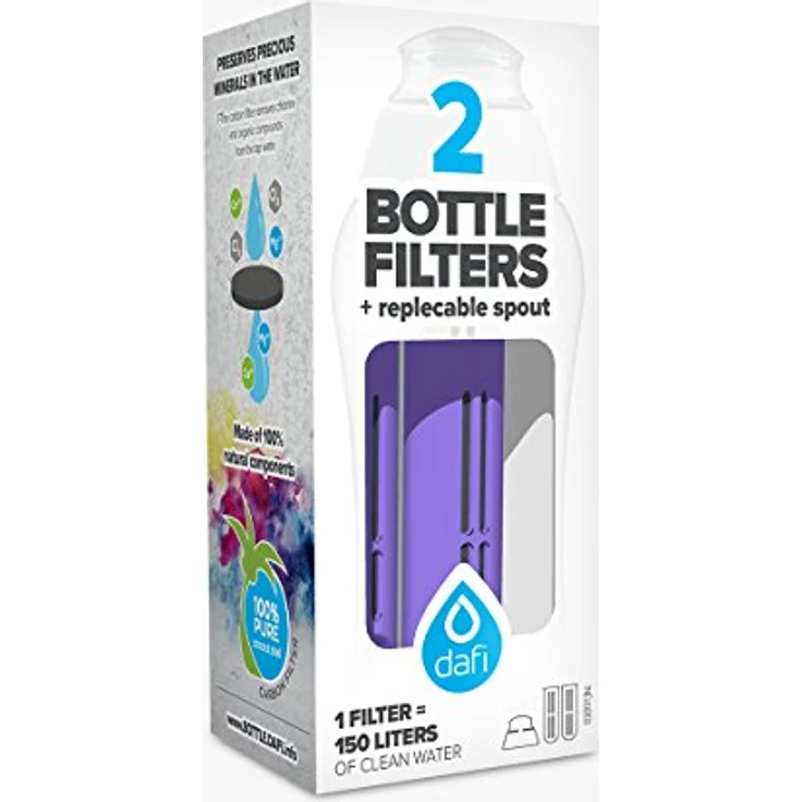 Dafi Flaschenfiltereinsatz lila 2er Set, wasserfilter mit 150 l Filterkapazität und Verschluss – Bild 2