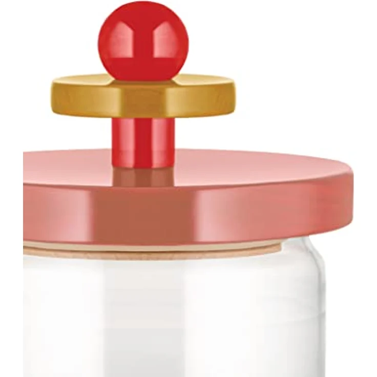 Alessi Twergi - Vorratsglas mit Holzdeckel 75 cl, rosa, aus der Sottsass Collection – Bild 3