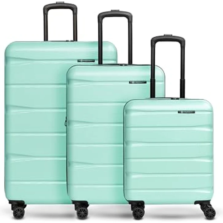 Franky Munich 4.0 Koffer Set | Trolley Hartgepäck - Handgepäck Koffer mit 4 Rollen Einer Dehnfalte, Kreuzpackgurt, arretierbarer Griff und TSA-Zahlenschloss | 34 L / 60 L / 105 L – Bild 1