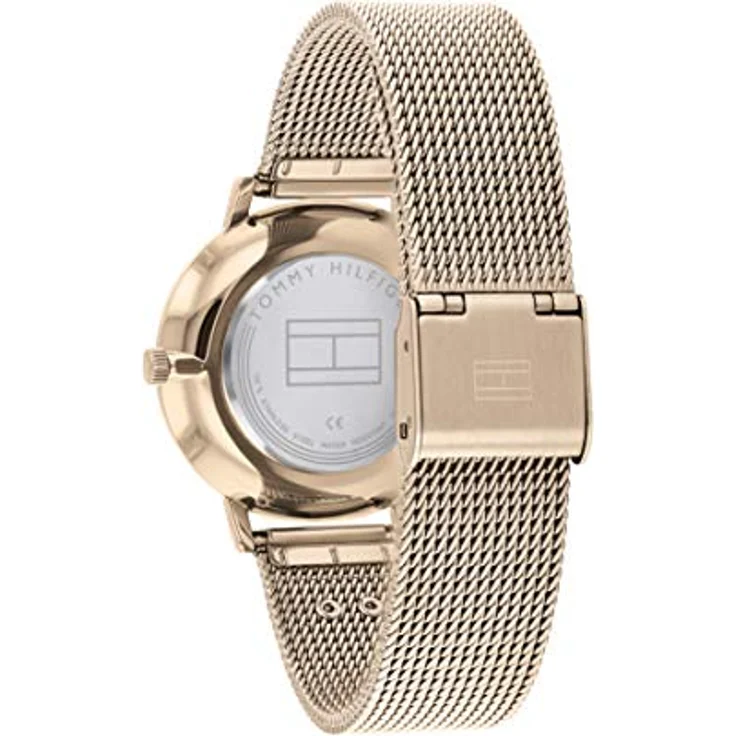Tommy Hilfiger Analog Quarzuhr für Damen mit Rotgoldfarbenes Edelstahl-Mesh-Gliederarmband - 1782287, Sonnenstrahlen-Zifferblatt - Preisvergleich – Bild 3