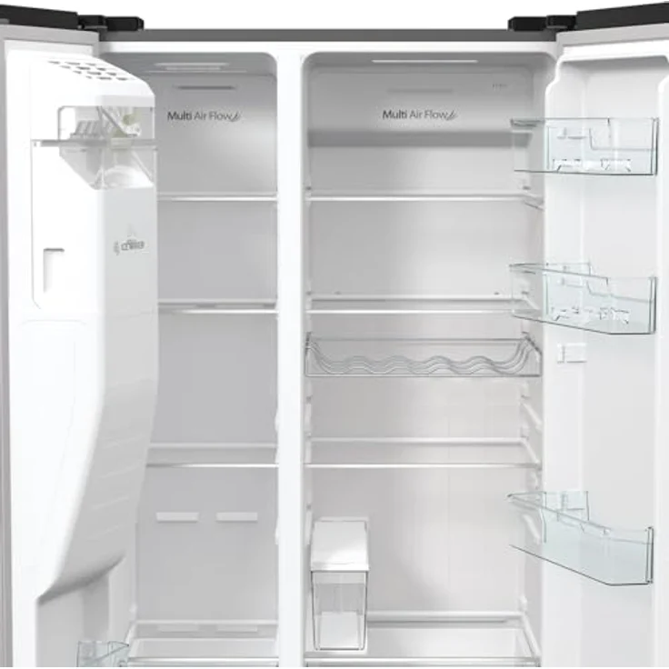 Hisense RS5P535NTCE Side-By-Side Kühl-Gefrier-Kombination, 376 l Kühlteil, 190 l Gefrierteil, Wasser-/Eisspender, Total NoFrost, Multi AirFlow, FastFreeze, silber – Bild 5