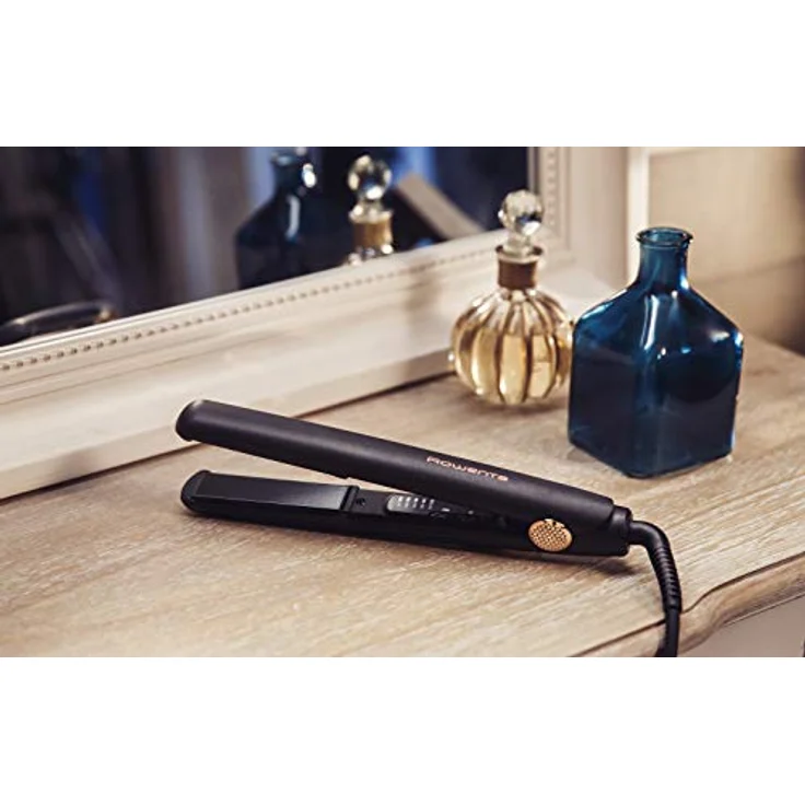 Rowenta SF8210 Ultimate Experience Glätteisen (Abschaltautomatik, Thermo Control, Keramikplatten mit Keratinschutz, 5 Temperatureinstellungen) Schwarz-Roségold für seidig glattes Haar – Bild 6