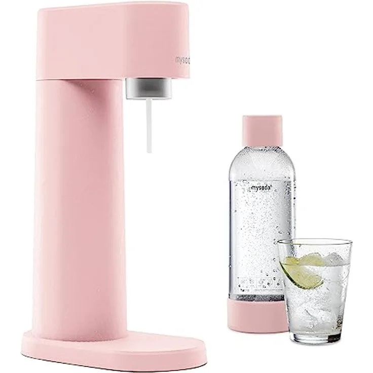 Mysoda Woody Wassersprudler, inkl. 1 Liter PET-Flasche, 60L CO2-Zylinder, pink – Bild 2
