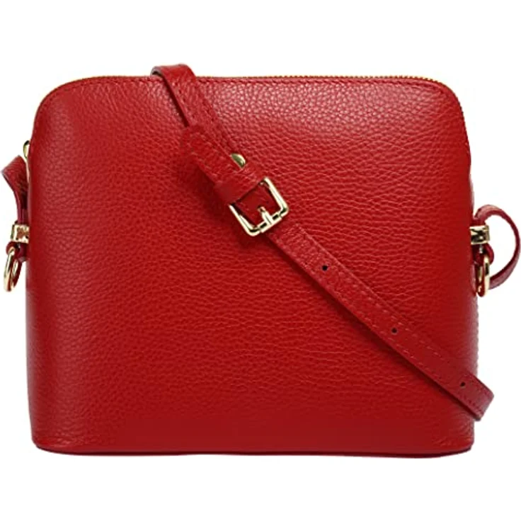 Cluty Umhängetasche, echt Leder, quadratisch, Made in Italy, 18 cm x 20 cm, mit Smartphonefach, verstellbarem Schultergurt – Bild 1