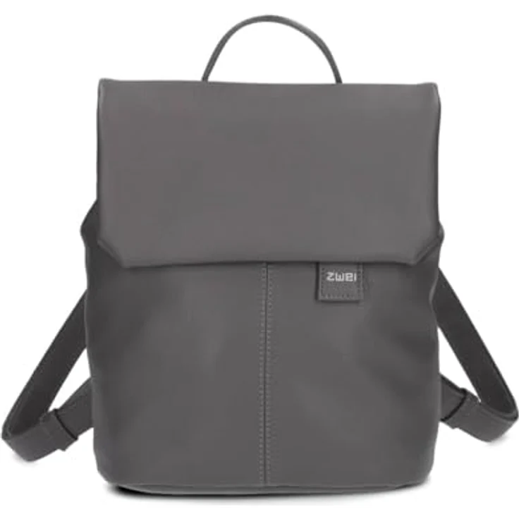 Zwei Mademoiselle.M City Rucksack, 29 cm, grau, 100% Polyurethan, 24 x 13 x 29 cm – Bild 3