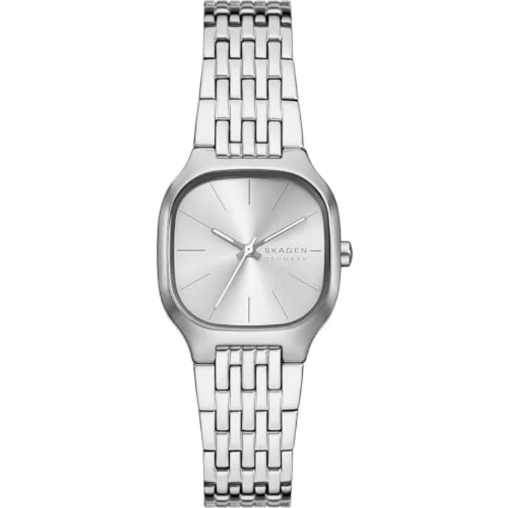 Skagen Damen Analog Quarz Uhr mit Edelstahl Armband SKW3159, 28-mm-Gehäuse, silberfarbenes Zifferblatt – Bild 1